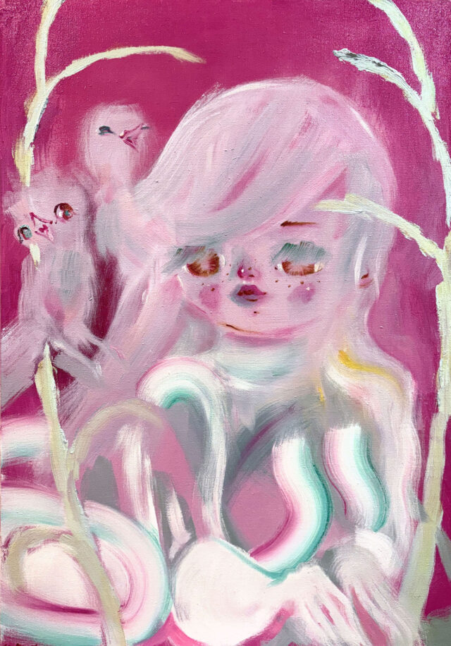 Sphinx and two birds